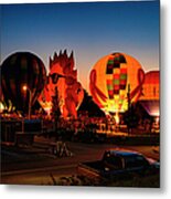 Fun Fest Hot Air Balloon Glow Metal Print