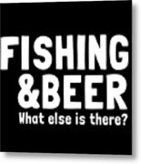 Funny Fishing Metal Print