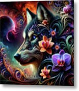 Galactic Blossom Canine Metal Print