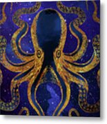 Galaxy Octopus Metal Print