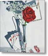 Gamblin' Rose Metal Print