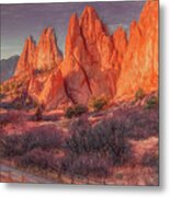 Garden Of The Gods Sunrise, Painterly Metal Print