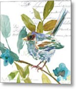 Garden Sketchbook Wren Metal Print