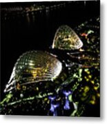 Gardens By The Bay - Flower Dome Architecture - Night Metal Print