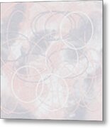 Geometric Abstract In Pink And Grey Metal Print