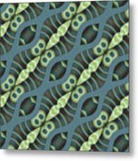 Geometric Designer Pattern 470a - Olive Green Grey Metal Print