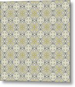 Geometric Designer Pattern 2733 - Orange Cream Grey Metal Print