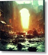 Giant Rats Invasion In The Streets Metal Print
