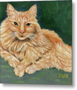 Ginger Cat Portrait Metal Print