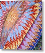 Gingham Star Quilt Watercolor Metal Print