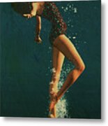 Girl Diving Into Water Vii Metal Print