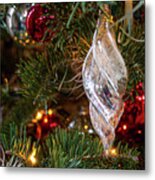 Glass And Red Ornaments Metal Print