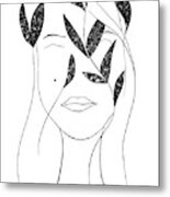 Glitter Lady #1 #minimal #line #art Metal Print