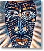 Glowing Tribal Mask Metal Print