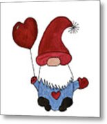Gnome With Red Hat Metal Print