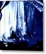 Go With The Flow Blue Abstract Metal Print