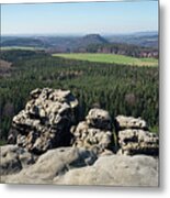 Gohrisch, Mountain Panorama In Saxon Switzerland Metal Print