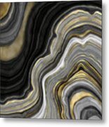 Gold And Black Agate Metal Print