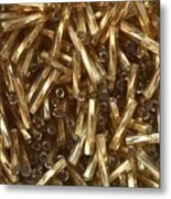 Gold Glass Tube Beads Metal Print