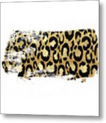 Gold Leopard Fur Pattern Metal Print