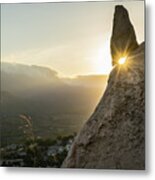 Golden Evening Light In The Mountains Metal Print