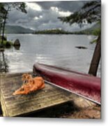 Golden Lake Storm Overhead Metal Print