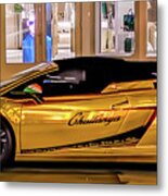 Golden Lambo Metal Print