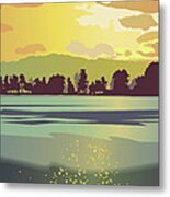 Golden Spindle Metal Print