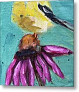 Goldfinch On A Coneflower Metal Print