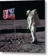 Golf On The Moon Metal Print