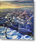 Grand Canyon Snow Metal Print