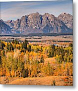 Grand Teton Autumn Overlook Panorama Metal Print