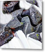 Granite In A Snowstream Metal Print