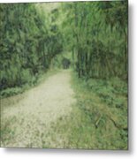Gravel Road Into The Forest Metal Print