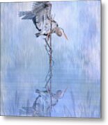 Great Blue Heron Texture Reflection - Vertical Metal Print