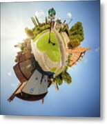 Great Massingham Village Sign Mini Planet Metal Print