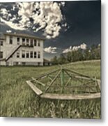 Green Consolidated School #1 Of 2 - Country Schoolhouse Near Valley City Nd Metal Print