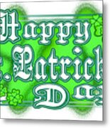 Green Happy St Patrick's Day March 17th Metal Print