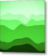 Green Mountain Landscape Abstract Minimalism Metal Print