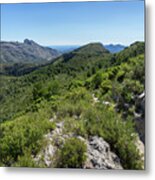 Green Mountain Landscape And The Rock Cavall Verd Metal Print