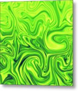 Green Slime Abstract Background Metal Print