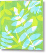 Greens And Blue Plant Print Metal Print