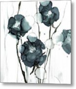 Grey Poppies Metal Print