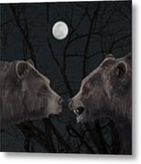 Grizzly Night Metal Print