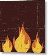 Grunge Flames Metal Print