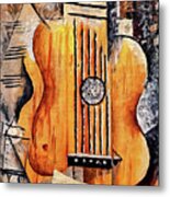 Guitar I Love Eva By Pablo Picasso 1912 Metal Print