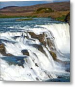 Gullfoss Waterfall Metal Print