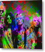 Guns N Roses Band Paint Splatters Portrait Metal Print