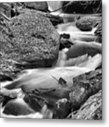 Gushing Through Glen Leigh Black And White Metal Print