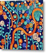 Gustav Klimt Ode Abstract Blue Metal Print